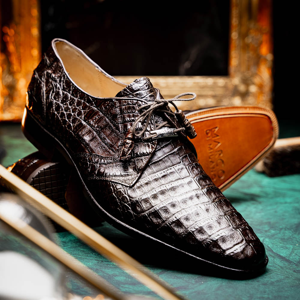 Lacio Genuine Caiman Crocodile Shoes Brown