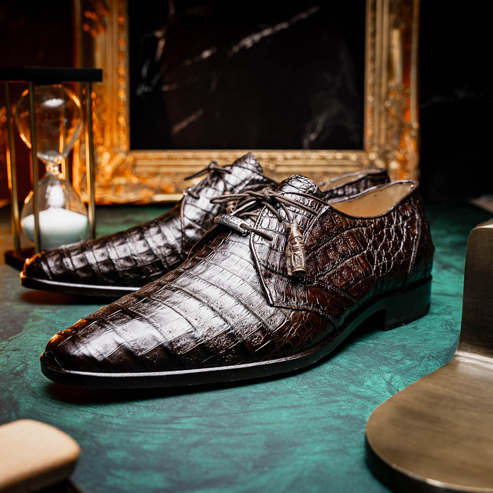Lacio Genuine Caiman Crocodile Shoes Brown