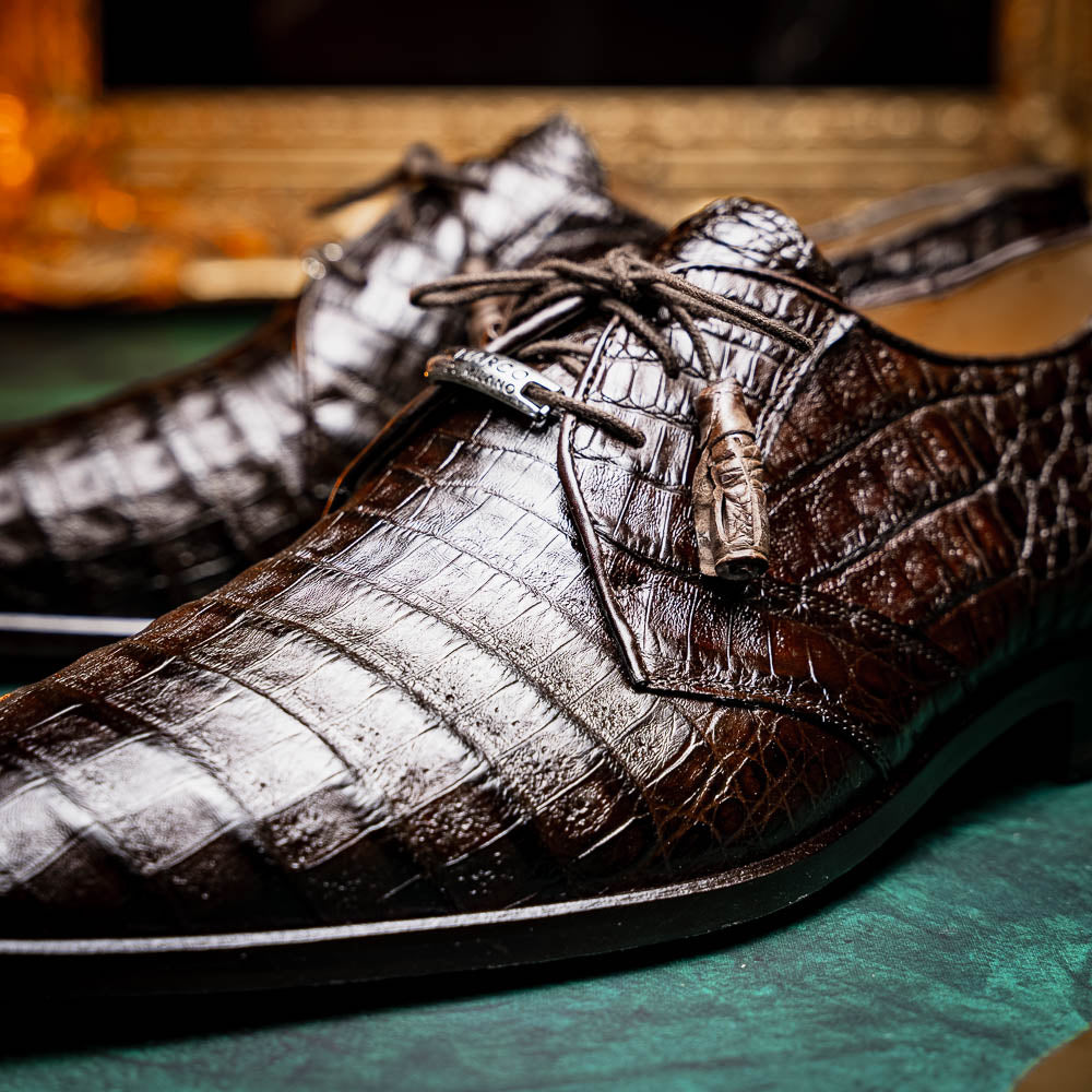 Lacio Genuine Caiman Crocodile Shoes Brown