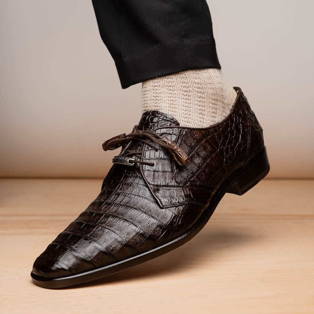Lacio Genuine Caiman Crocodile Shoes Brown