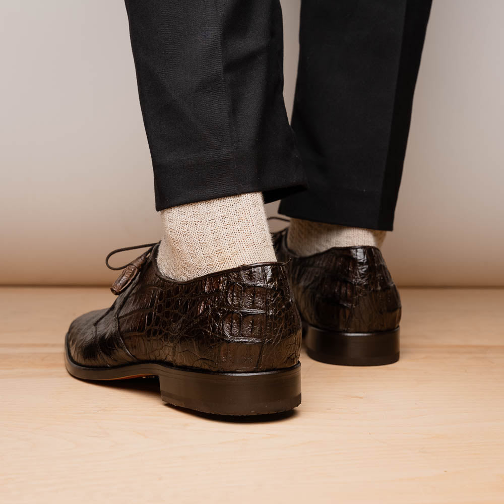 Lacio Genuine Caiman Crocodile Shoes Brown