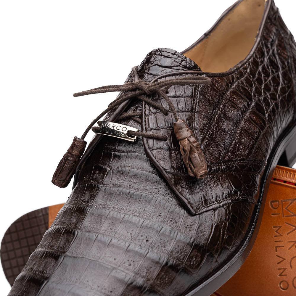 Lacio Genuine Caiman Crocodile Shoes Brown