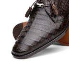 Lacio Genuine Caiman Crocodile Shoes Brown