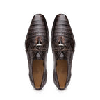 Lacio Genuine Caiman Crocodile Shoes Brown