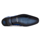 Men's Shoes genuine caiman crocodile dress derby Lacio Electric Blue