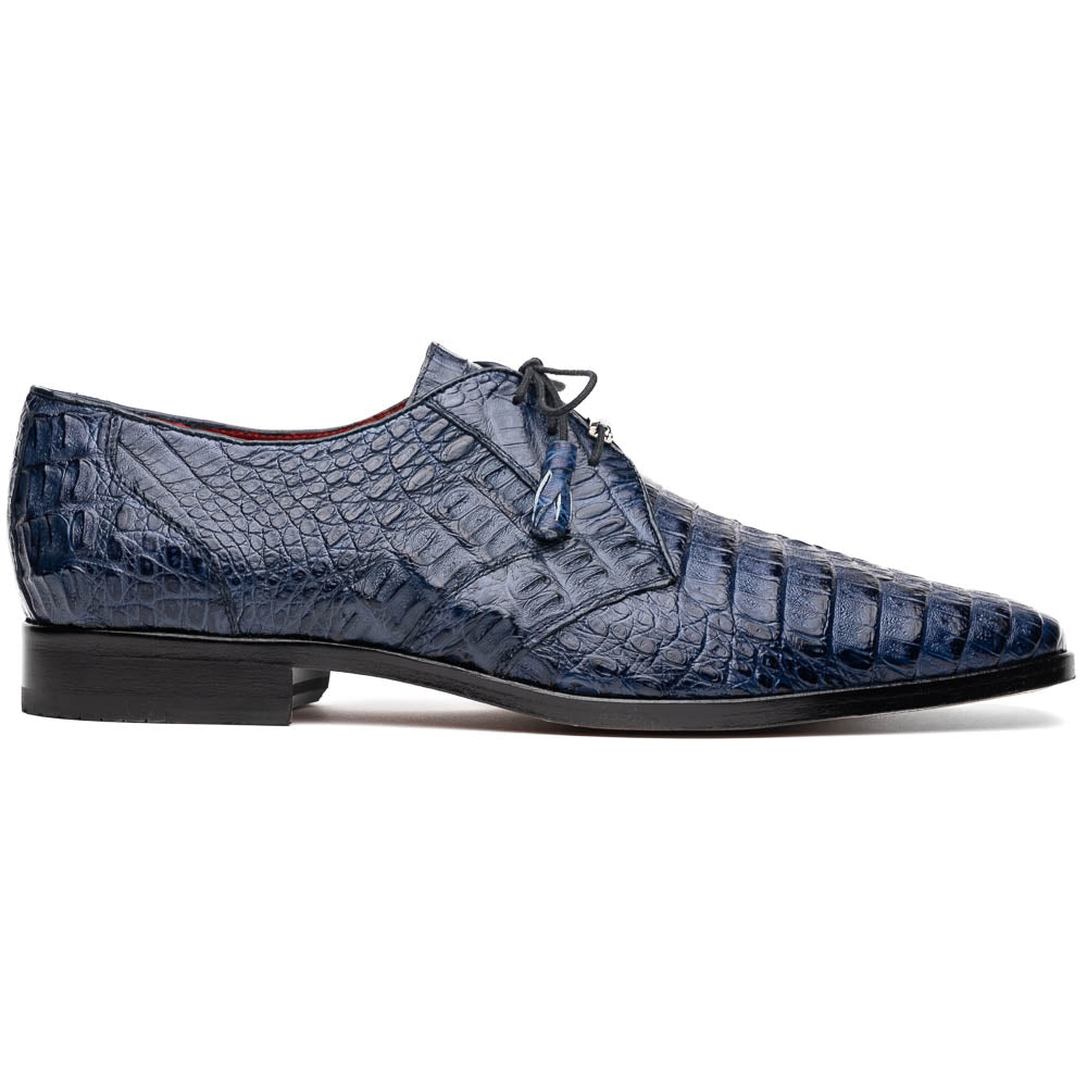 Lacio Genuine Caiman Crocodile Lace up Navy