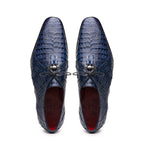 Lacio Genuine Caiman Crocodile Lace up Navy