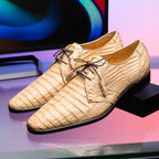 Lacio Genuine Caiman Crocodile Dress Derby's Shoes Laceup Orix