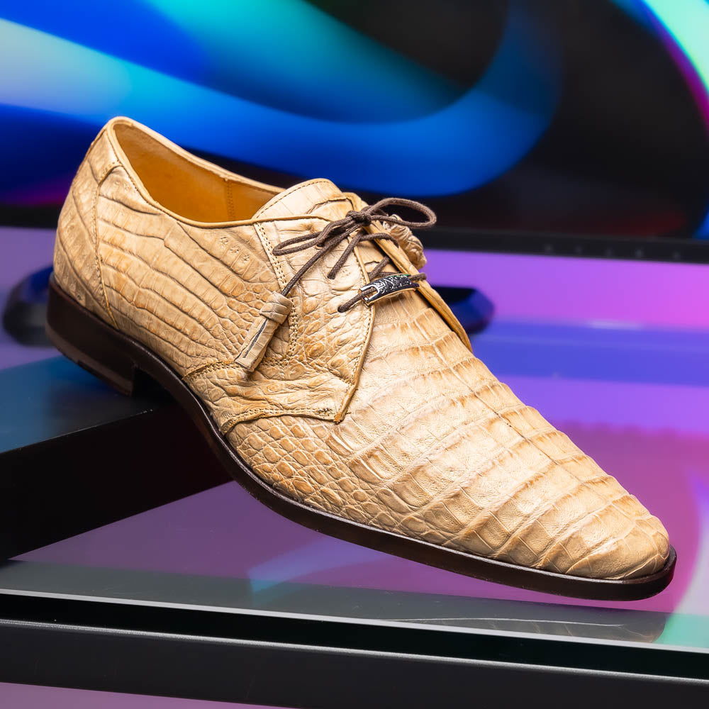 Lacio Genuine Caiman Crocodile Dress Derby's Shoes Laceup Orix