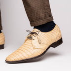 Lacio Genuine Caiman Crocodile Dress Derby's Shoes Laceup Orix