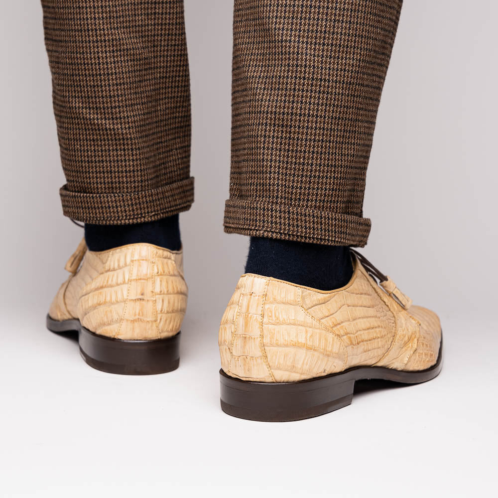 Lacio Genuine Caiman Crocodile Dress Derby's Shoes Laceup Orix