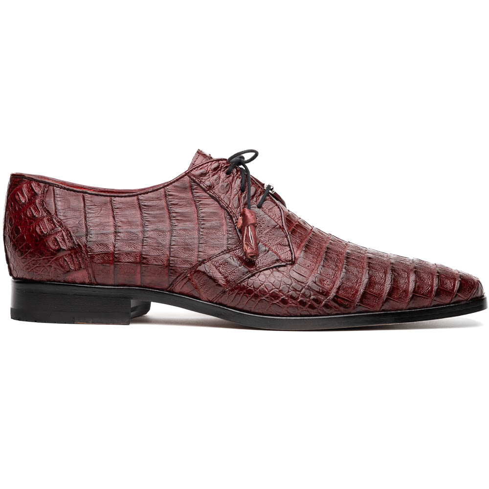 Lacio Genuine Caiman Crocodile Dress Derby's Shoes Wine