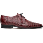 Lacio Genuine Caiman Crocodile Dress Derby's Shoes Wine