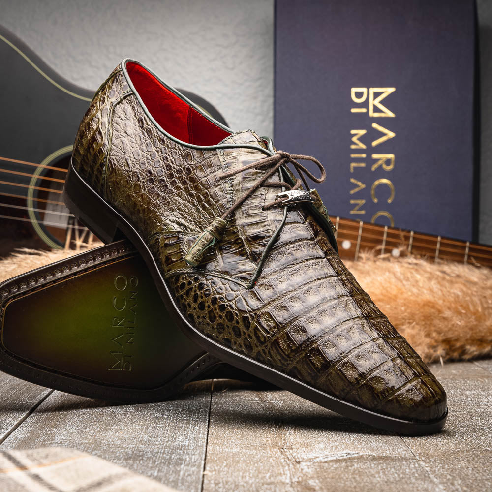 Men's Shoes genuine caiman crocodile dress derby Lacio WoodGreen