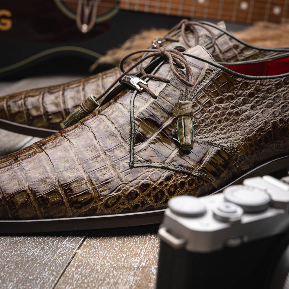 Men's Shoes genuine caiman crocodile dress derby Lacio WoodGreen