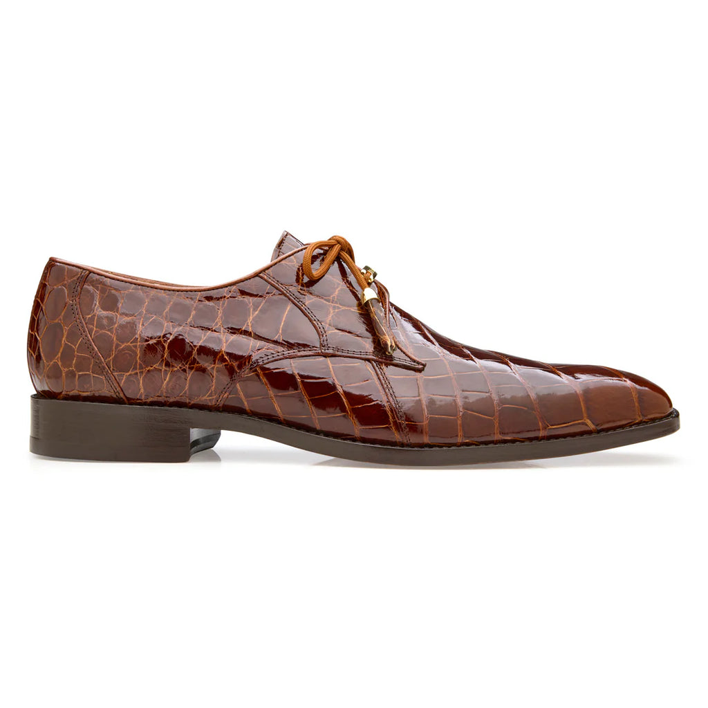 Belvedere Men's Shoes Lago Genuine Alligator Plain Toe Tassel Peanut 14010