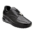 Belvedere Lazaro Genuine Caiman & Lizard Bicycle Toe Sneakers Black Y40B