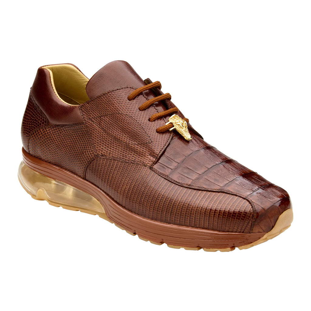 Belvedere Lazaro Genuine Caiman & Lizard Bicycle Toe Sneakers Ant. Peanut Y40B