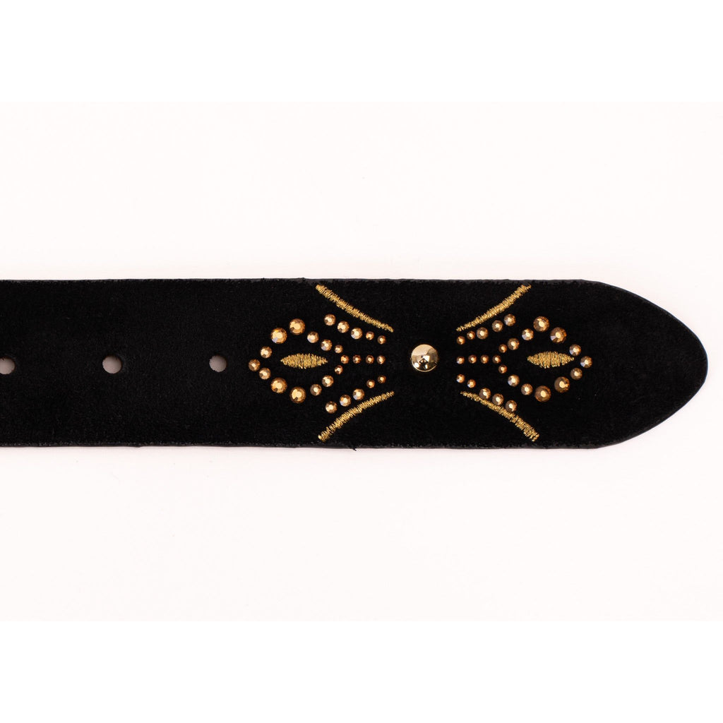 The Lazio Black Suede Leather Belt
