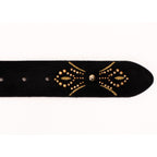 The Lazio Black Suede Leather Belt