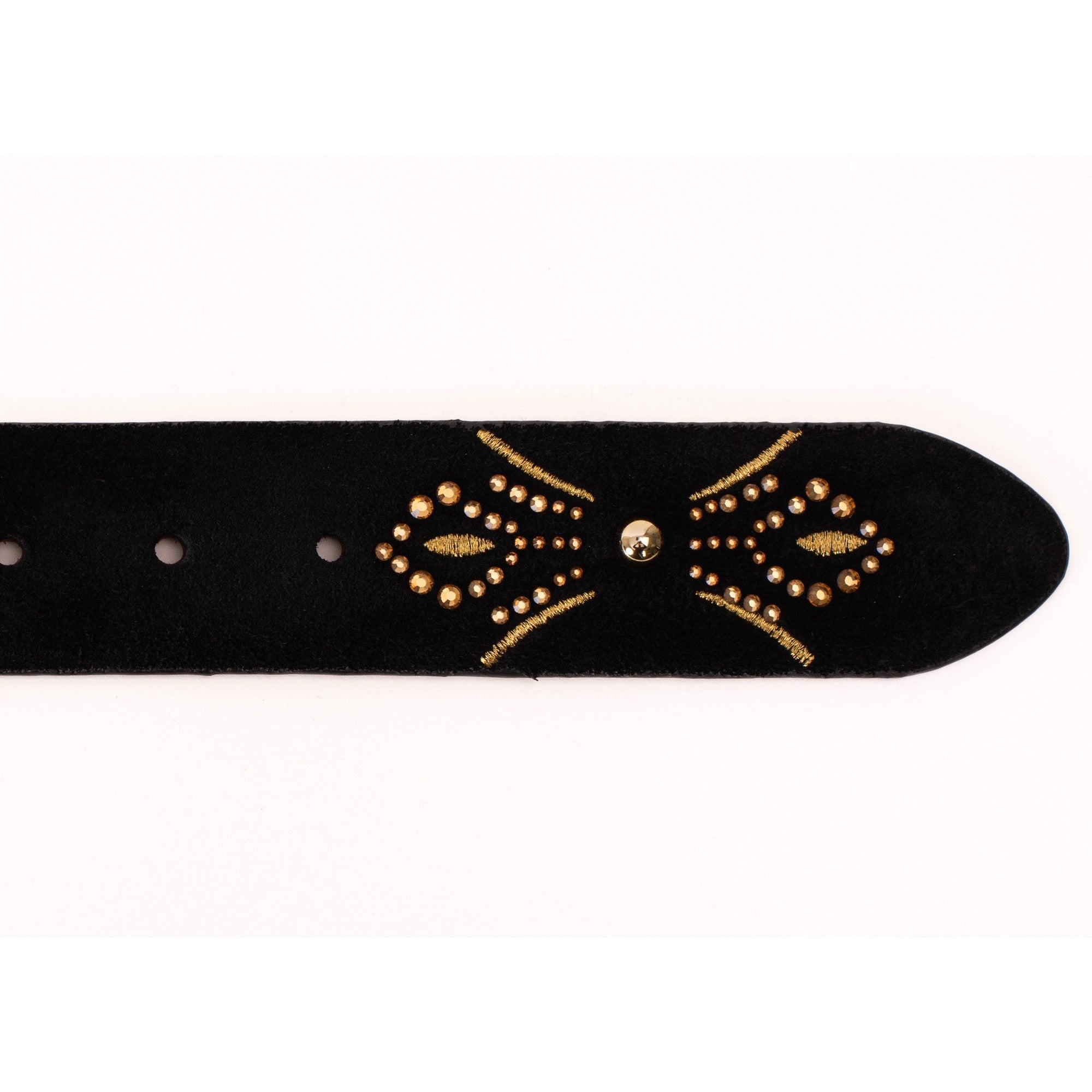 The Lazio Black Suede Leather Belt