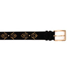 The Lazio Black Suede Leather Belt