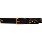 The Lazio Black Suede Leather Belt