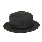 Men's Bently Semi Crushable Fedora Pinch Front Briad Hat Leonardo LE231 Black