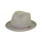 Men's Bently Semi Crushable Fedora Briad Straw Hat Leonardo LE233 Silver Gray