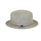 Men's Bently Semi Crushable Fedora Briad Straw Hat Leonardo LE233 Silver Gray