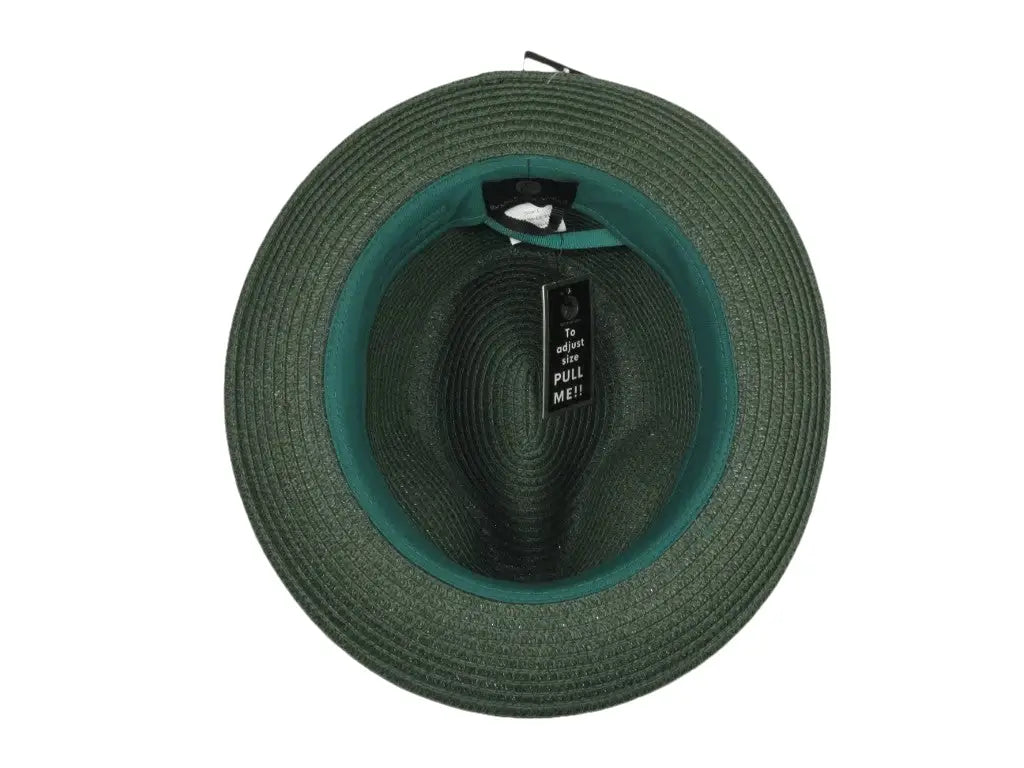 Men's Bently Semi Crushable Fedora Briad Straw Hat Leonardo LE235 Emerald Green