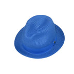 Men's Bently Semi Crushable Fedora Briad Straw Hat Leonardo LE237 Royal Blue