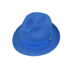 Men's Bently Semi Crushable Fedora Briad Straw Hat Leonardo LE237 Royal Blue