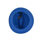 Men's Bently Semi Crushable Fedora Briad Straw Hat Leonardo LE237 Royal Blue
