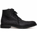 LEONI Genuine Caiman Belly Boot Oil Black