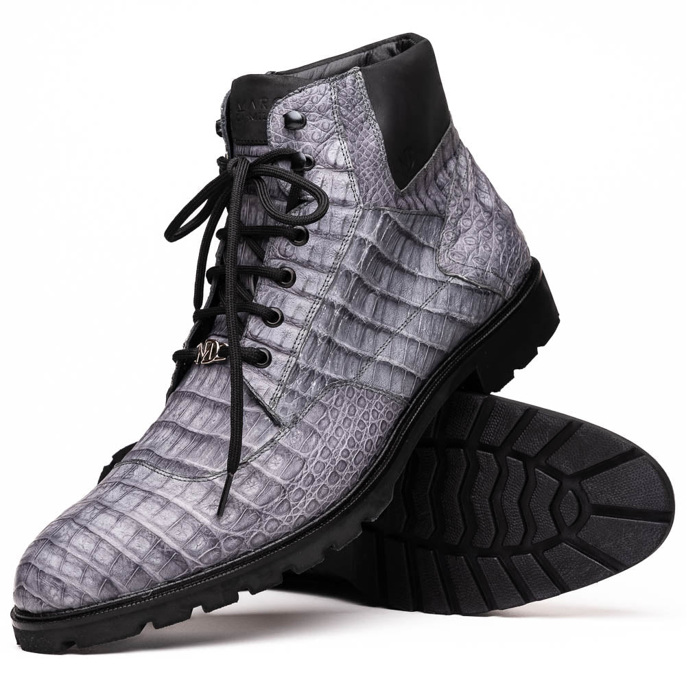 Marco Di Milano Genuine Caiman Belly Boot Leoni Oil Gray