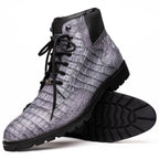 Marco Di Milano Genuine Caiman Belly Boot Leoni Oil Gray