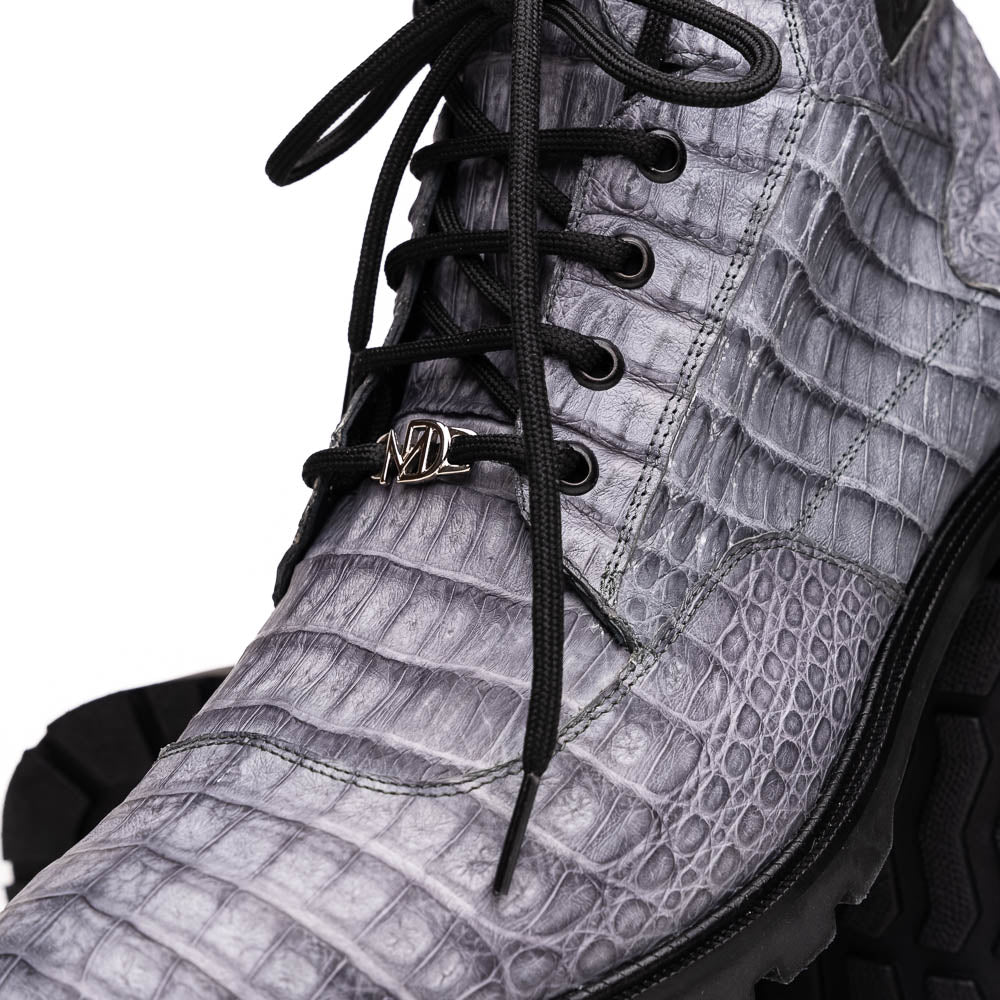Marco Di Milano Genuine Caiman Belly Boot Leoni Oil Gray
