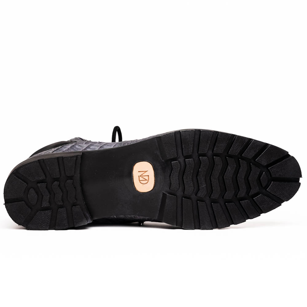 Marco Di Milano Genuine Caiman Belly Boot Leoni Oil Gray