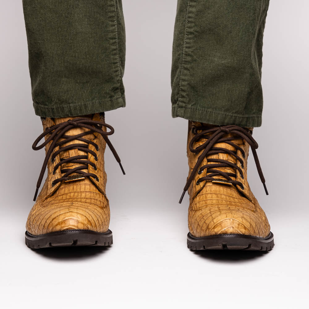 LEONI Genuine Caiman Belly Boot Oil Orix