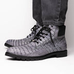Marco Di Milano Genuine Caiman Belly Boot Leoni Oil Gray