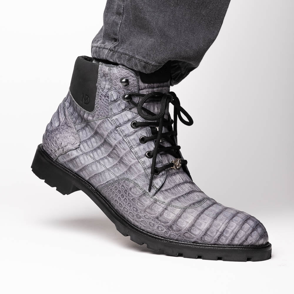 Marco Di Milano Genuine Caiman Belly Boot Leoni Oil Gray