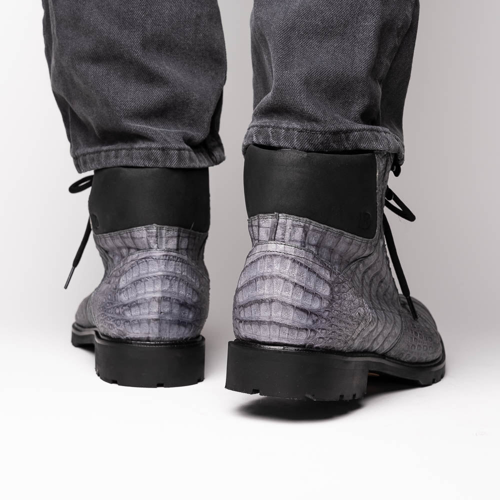 Marco Di Milano Genuine Caiman Belly Boot Leoni Oil Gray