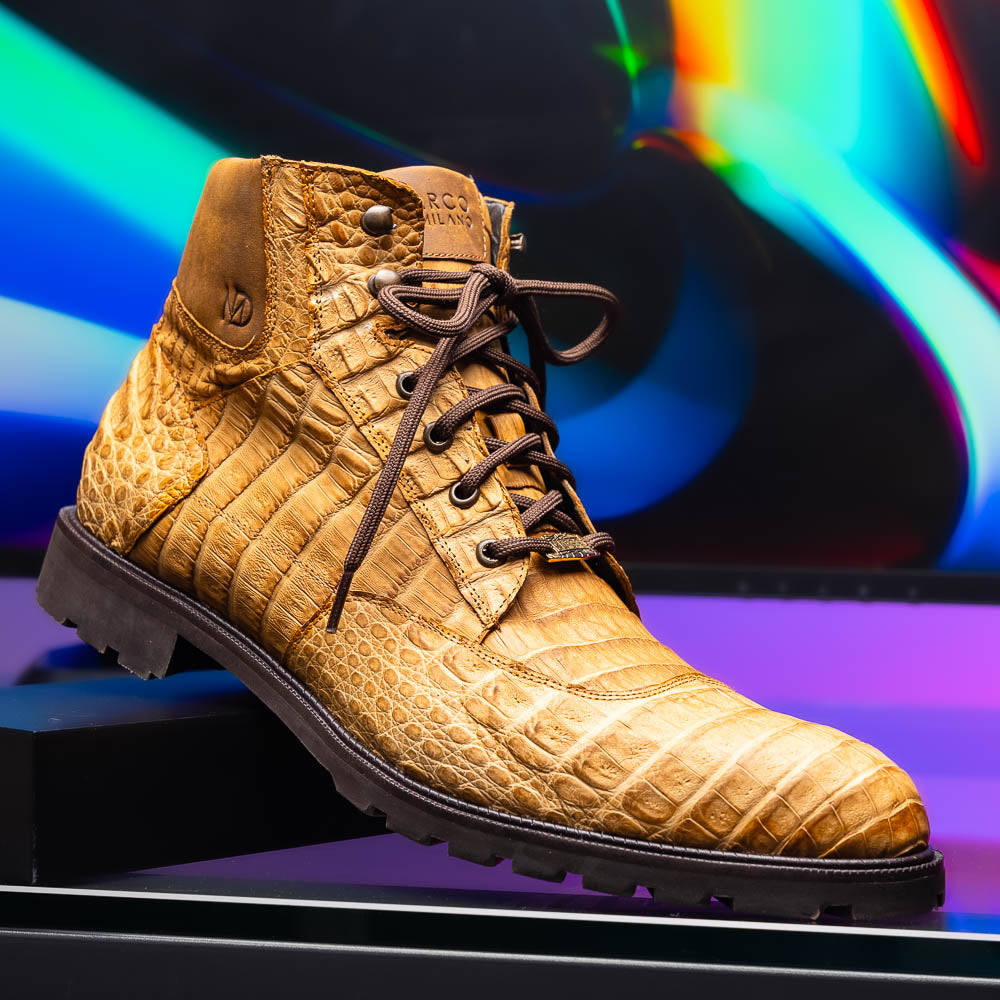 LEONI Genuine Caiman Belly Boot Oil Orix