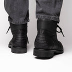 LEONI Genuine Caiman Belly Boot Oil Black