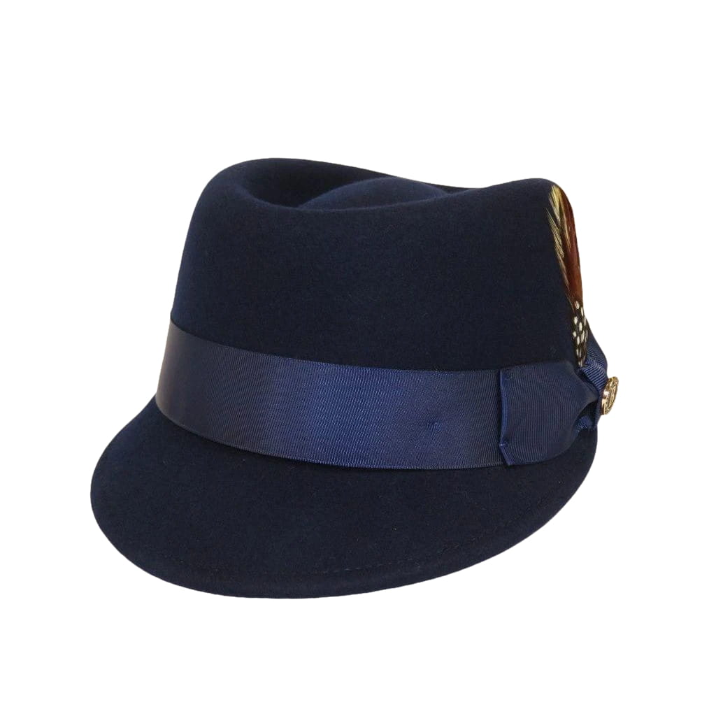 Men's LEGIONNAIRE Codet Cap Wool Felt Hat Telescope Crown LG102 Navy Blue