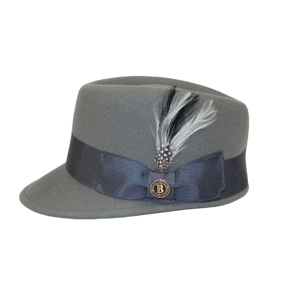Men's LEGIONNAIRE Codet Cap Wool Felt Hat Telescope Crown LG103 Gray