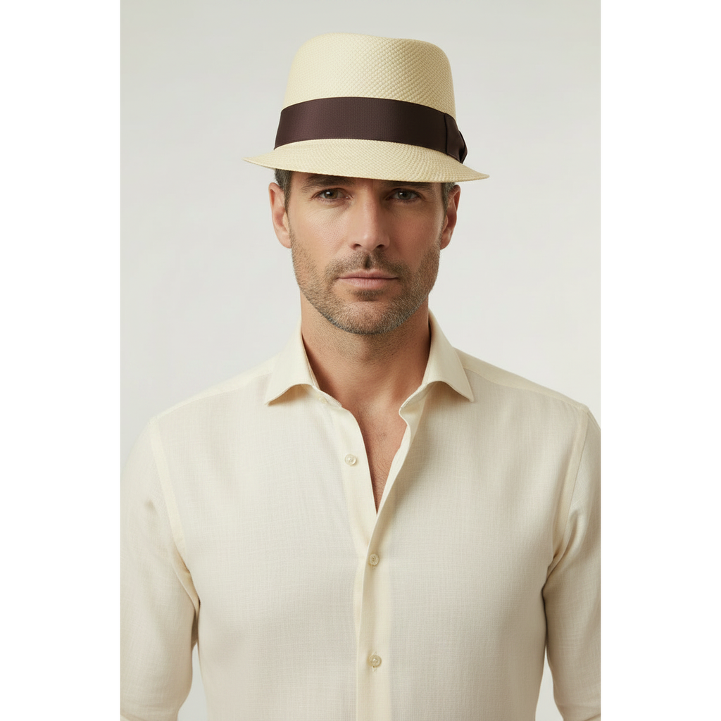 Men's LEGIONNAIRE Codet Cap Straw Hat Telescope Crown LGS702 Natural