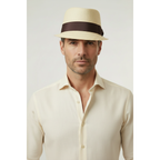 Men's LEGIONNAIRE Codet Cap Straw Hat Telescope Crown LGS702 Natural