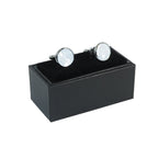 Cufflinks For French Cuff Shirts By Santino Luciano SL-4 White/silver Pearl Stone